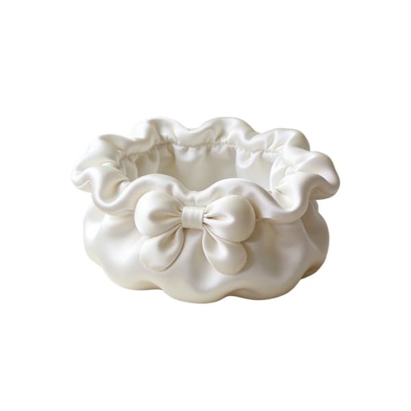 Stilig kosmetisk børsteholder med blomsterdesign og solid base