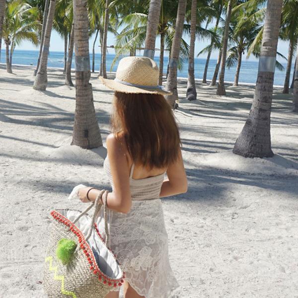 Kvinnors sommar casual genomskinlig spets öppen framsida strand kimono cover up White