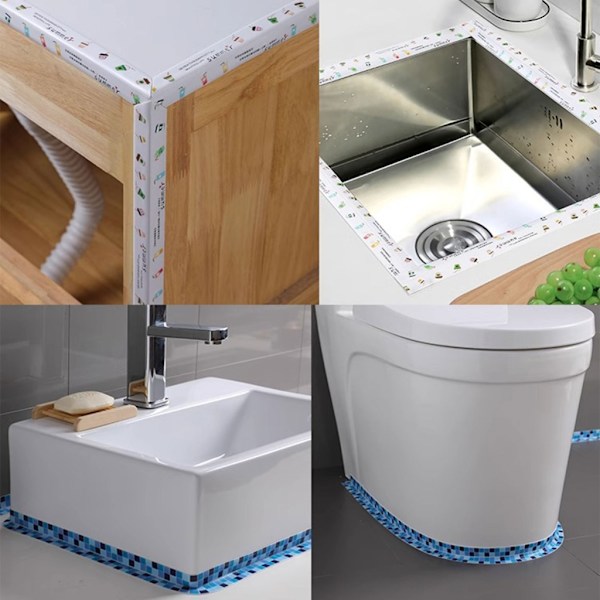 Klar selvklæbende fugebånd Køkken fugeforsegling Tape fuge tape til køkkenbordplader Håndvask Badeværelse Toilet null - C