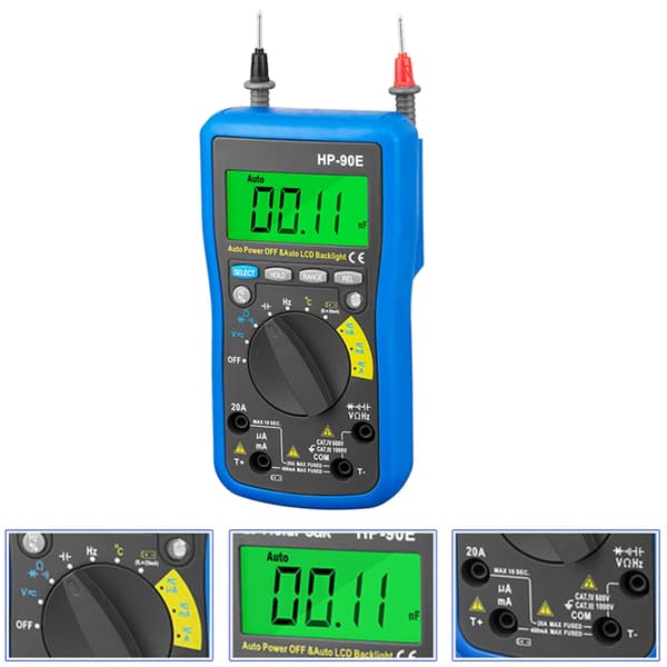 Brugervenlig Digital Multimeter Håndholdt Multimeter ABS til Gør-det-selv Entusiaster