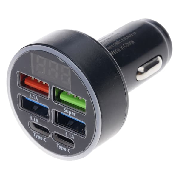 2PD USB C 4 USB-port biloplader 50W hurtige strømadaptere til tablet