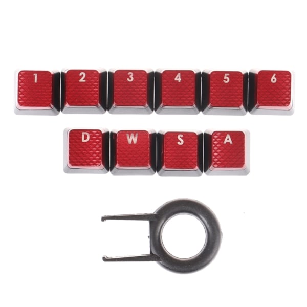 10 Styck Bakgrundsbelysta Keycaps för Corsair K70 RGBK70 K95 K90 K63 K65 Mekaniskt tangentbord Keycap Replacement Anti-Slip Red