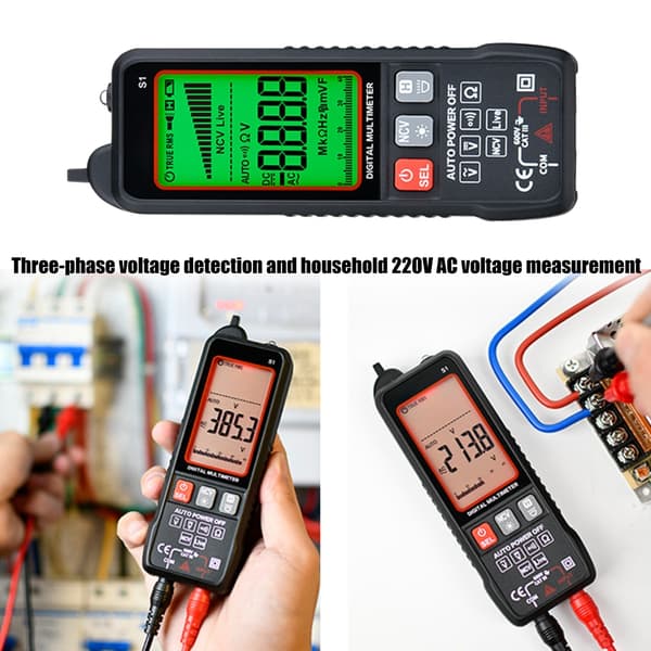 Automatisk Mini Multimeter Spænding Strøm Modstand Kapacitans Tester Værktøj