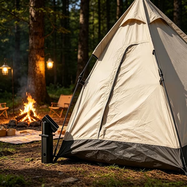 Stödutrustning för utomhusskydd, svart del för campingbruk