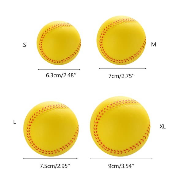 Elastisk solid praksis baseball, myk PU baseball trening ball for praksis White 7.5cm