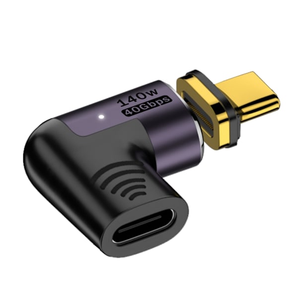 USB-C Adapter PD 140W Type-C til USB C Hurtigopladningskonverter USB 4.0 40Gbps Type-C Extender-stik retvinklet