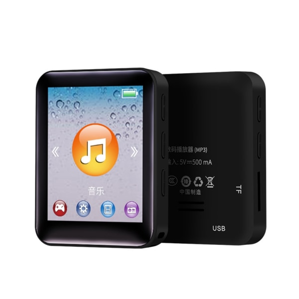 MP3-spelare med extern högtalare Fullskärmspekknappar 4/8/16/32G Stereo HiFi-ljud Bärbar Walkman med FM-radio