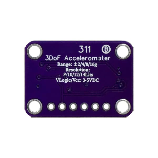 MSA311 I2C Accelerometer Board med etiketpude til Maker Electronics