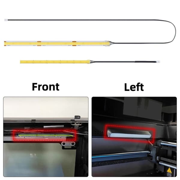 LED-strips erstatning til P2S 3D-printer venstre front nem installation