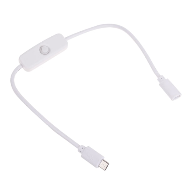 Micro USB-forlengelseskabel med 501 på/av-bryter for Raspberry Pi 4 og Android