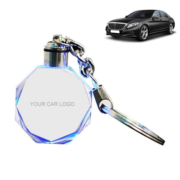 Män lysande nyckelring Crystal Light Changing Snygg logotyp Bilnyckelring för bilar för nyckeltillbehör For benz