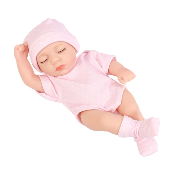 7'' Reborn Life Like Doll Mini Baby Doll Toddler vuorovaikutuslelu vedenpitävä silikoninukke näyttää aidolta silmät kiinni