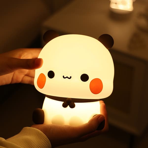 Genopladelig Silikone Panda Natlampe med Tryksensoraktivering for Blød Belysning