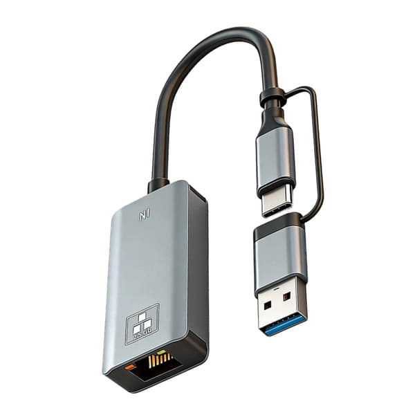 2.5G Type C/USB til RJ45 Gigabit Ethernet-adapter med ledning til netværkskonvertering