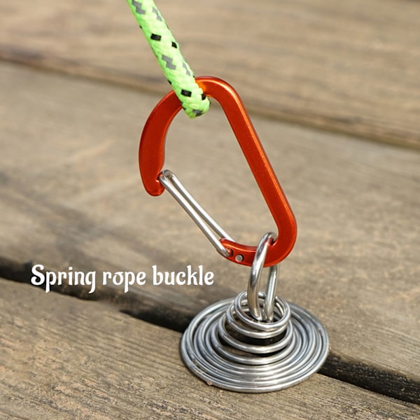 Octopus Deck Peg 10 st/set Rostfritt stål Tälttillbehör Bräda Peg Spiral för Utomhus Resor Camping Vandring Fjäder Karabinhake White