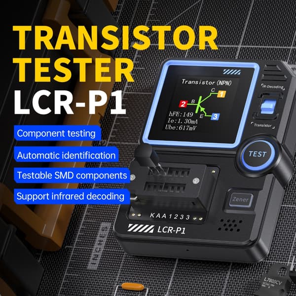 Høy Presis LCRP1 Transistortester for Diode Trioder FET-er med Dataeksport