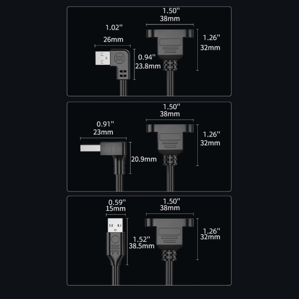USB2.0-förlängningskabel med skruvhålspanel USB -förlängningssladd stöder laddning och höghastighetsdataöverföring Bärbar null - Up 1.5m