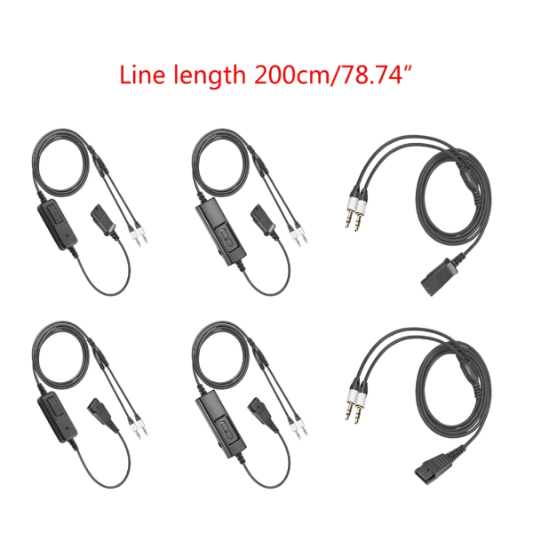 Headset QD (Quick Disconnect)-kabel 3,5 mm Plugg till QD-kabel för kundtjänst null - D