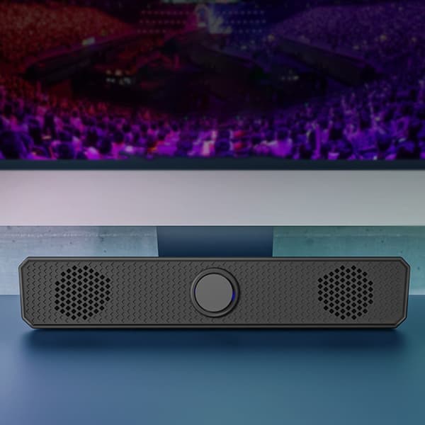 Mini Soundbar til PC Desktop Computer Bærbare Computere Sort