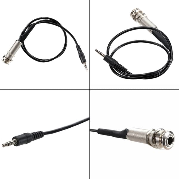 Snabbt Anslutande Gitarr Endpin Utgångsjack Piezo Kabeladapter 66cm Svart