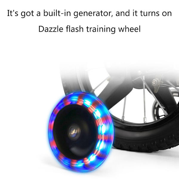 Udendørs LED Børnecykel Balance Træningshjul Børnecykler Stabilisatorer Blue