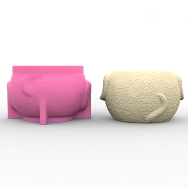 Silikone håndværksforme 3D urtepotteforme Hundeformede betonforme DIY Vaseforme
