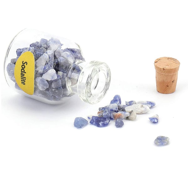 9 Mini ädelstensflaskor Chip Crystal Healing Tumbled Gem Reiki Wicca Stones Set