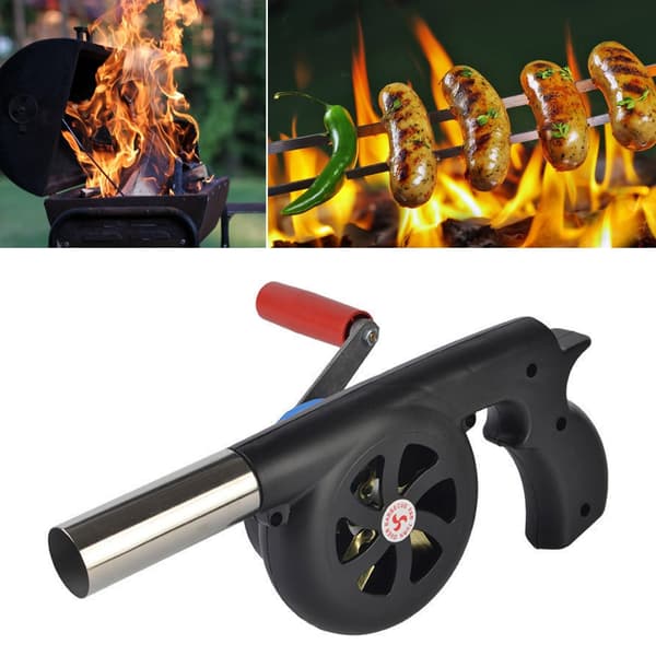 Barbecue Luftblæser Hurtig Ild Bælg Manuel Luftblæser Håndsving BBQ Ventilator