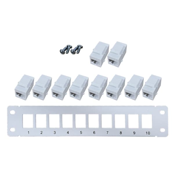 Patch Panel CAT6 10 Port 10G Stöd 1U Network Patch Panel UTP 19 tums väggfäste eller rackmonterad Punch Down Block för CAT6