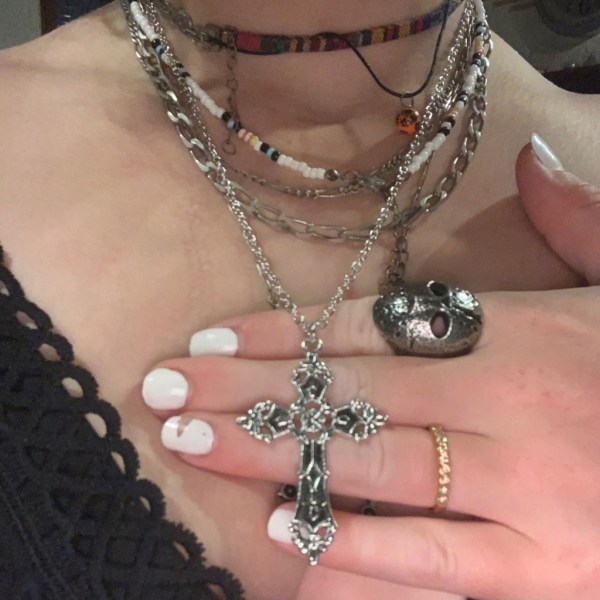 Vintage för Cross Hänge Halsband Indie Punk Choker Chain Gothic Smycken Dekoration Presenter för Egirl Eboy Kvinnor Män
