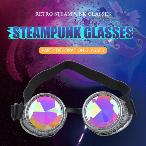 Retro Cosplay Vintage Rivet Steampunk Goggles Glasögon Svetsning Gothic Glasögon Bronze