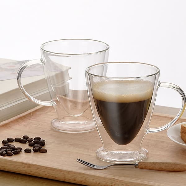 Multifunktionel dobbeltvægget glaskop til daglig brug 300ML kaffekrus