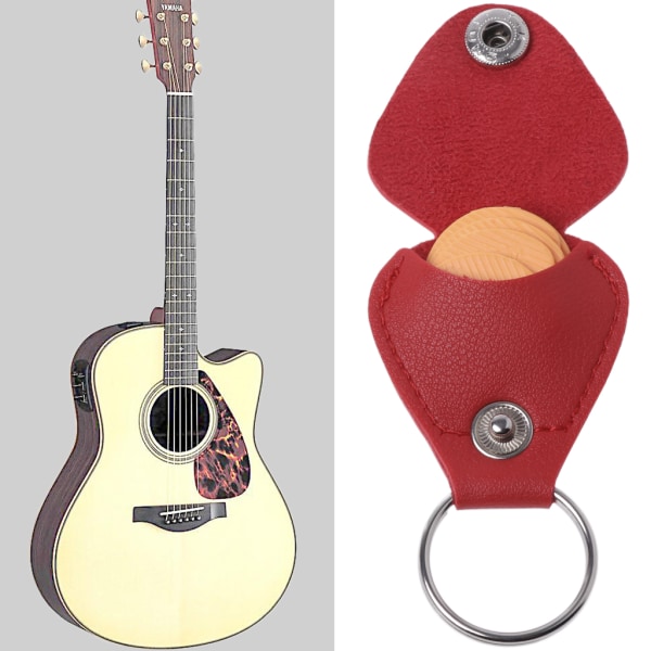 Guitar Picks Hållare för Case Bag Picks Förvaringspåse Box PU-läder Gitarr Plectrums Väska Gitarrtillbehör för Guitaris Black