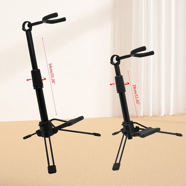 Bærbart tenorsaxofonstativ foldbart metal sort tripod instrumentstativ