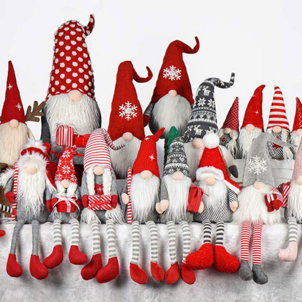 Gnome pärlor och falska skägg konstgjorda flätor set fuskpäls dvärg skägg fläta kit för jul Plysch gnome för docka hand