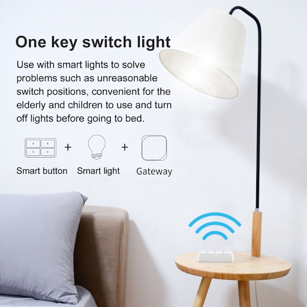4-vejs Scene Controller-knap til ZigBee Scene-vægafbrydere til Tuya Home