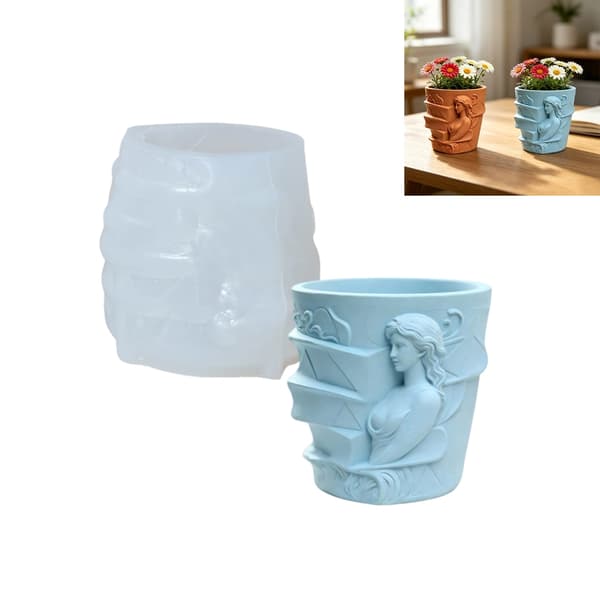 Beholder silikonform med gudinne-reliefffigurdesign