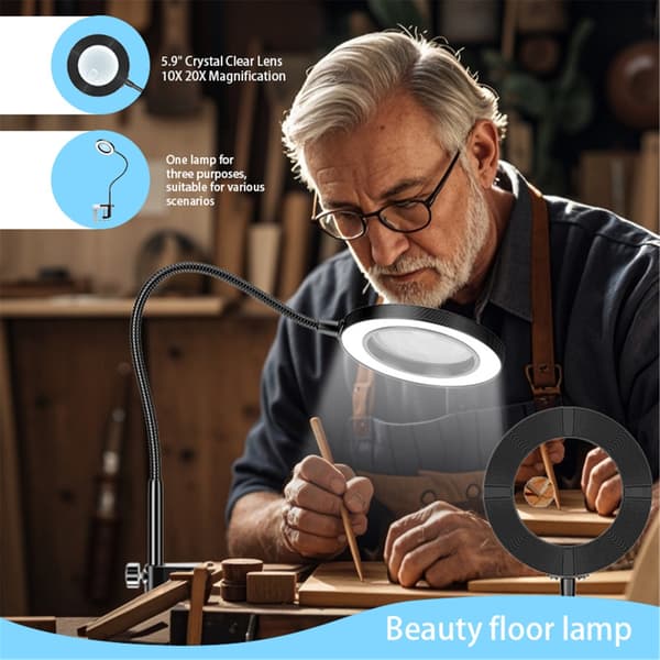 LED-lampe med base for bøker og etiketter