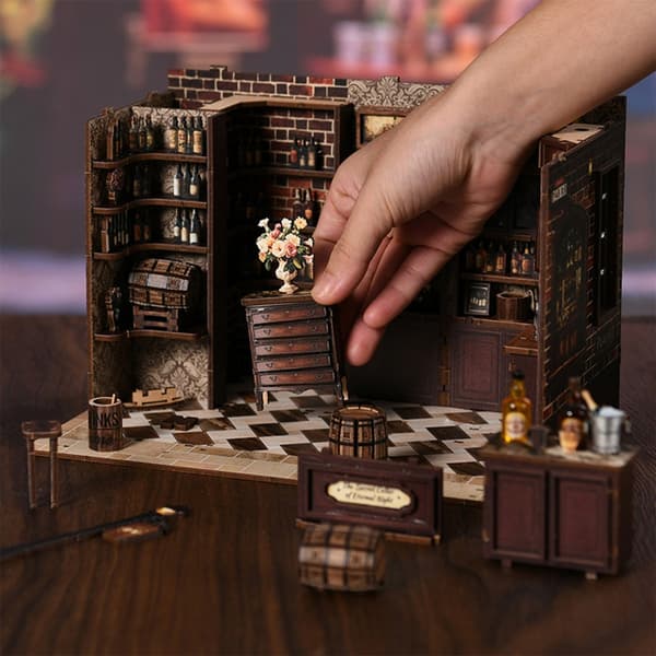 Klassisk Miniature Træhus Model Håndværkssæt Legetøj Til Voksne Børn Samlere