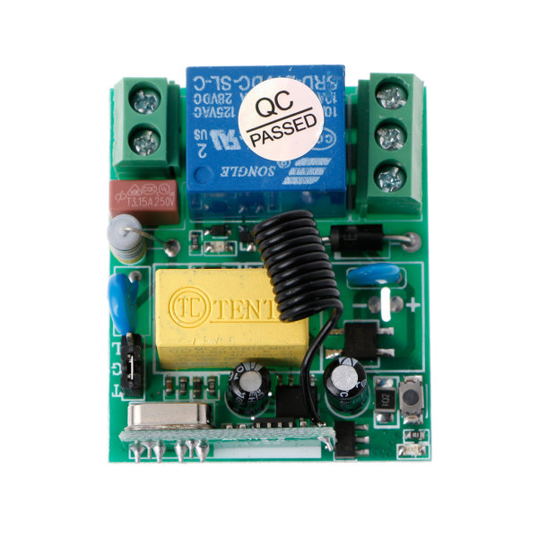 433 MHz RF-fjärrkontroll för DC 12V 10A 1CH relämottagare för Universal Garage/Dörr/LED-ljus/Fläkt/Signalöverföring null - 3