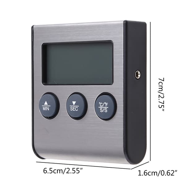 Digital kökstermometer LCD-display Lång sond Larm för grillugn Mat