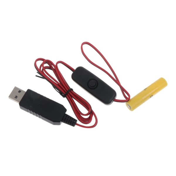 USB eller typ C power Dummy Batteri Eliminator Kabel sladd 1,5V AAA för klocktermometer Hygrometer leksak