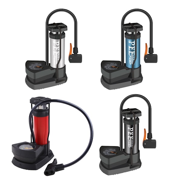 Hållbar MTB cykelpump tryckmätare cykelpump passar Presta Schrader ventiler Silver