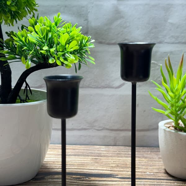 Jern Telysholdere Dekorative Lysestaker, Doble Lysestaker