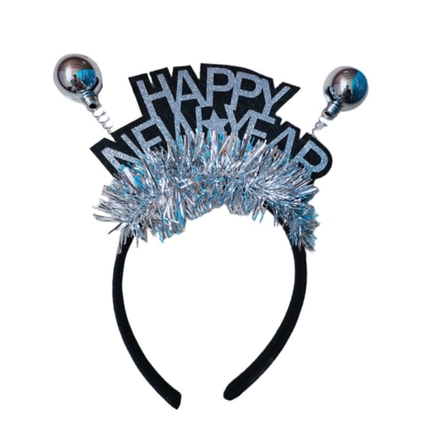 2023 New Year Pannband Gott Nytt År Pannband New Year HairHoop Headwear Silver