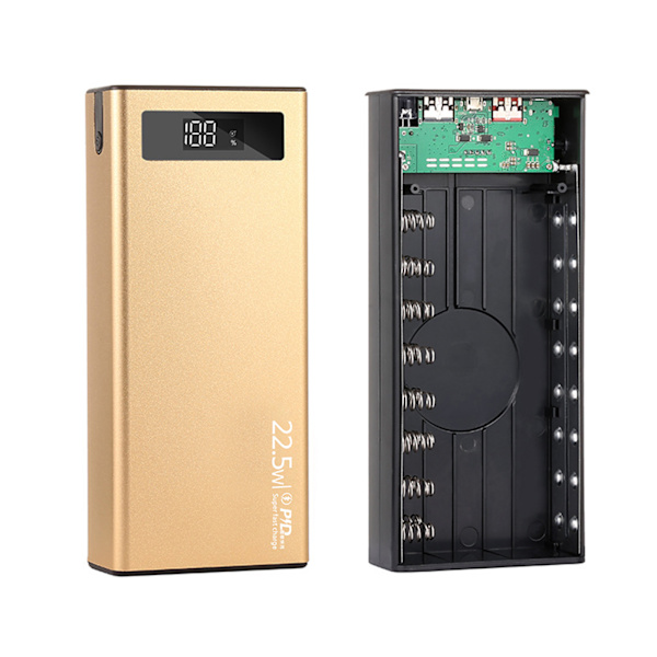 Irrotettava DIY Power Bank Box 18650 litteä pääakkulaturiin, ulkokuori case Mikro/puhelin/C-tyypin tuloportti Power