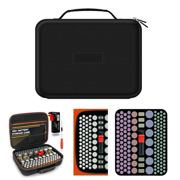 150+ Batterioppbevaringsveske Inkluderer Tester EVA Materiale Organizer for Batterier