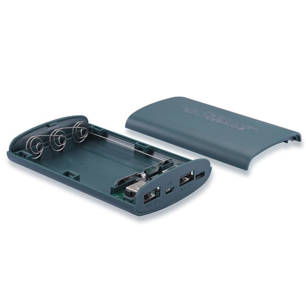 DIY Power Bank Box Platt för huvud Batteriladdare Case Dubbla USB -utgångar Plast för Shell Box Power Bank C Green