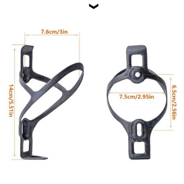 Cykel flaskeholder med stelmonteringsform og sort vævet look