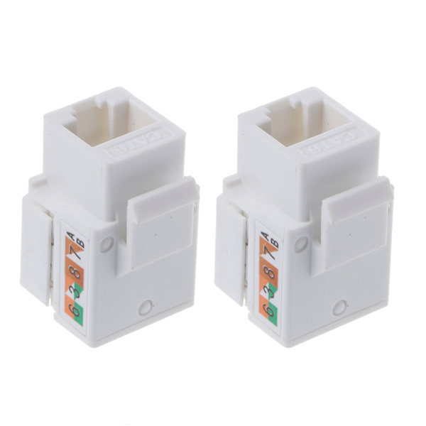 Ethernet väggplatta, Keystone Jack väggplatta med RJ45 Keystone kopplingsinsats, hona till hona Cat6 Keystone jack